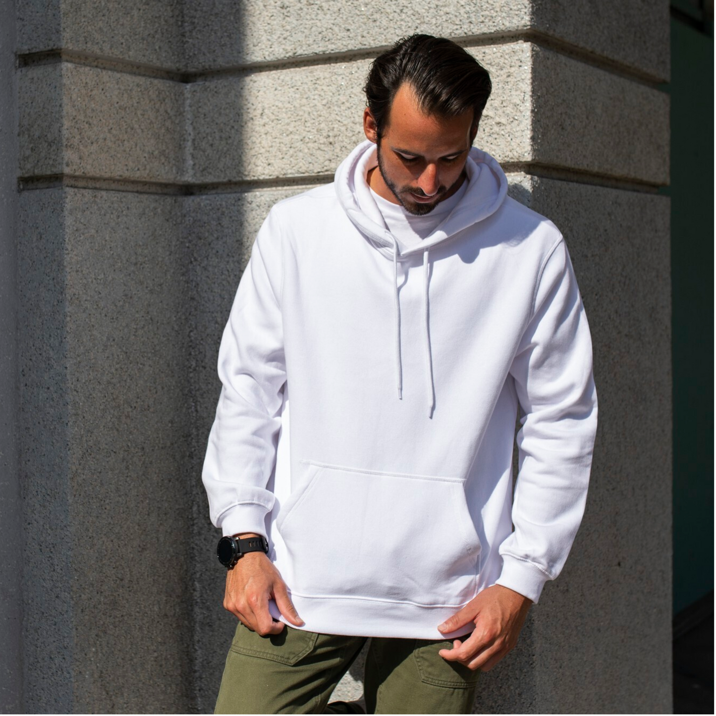 Solid Plain Hoodies White