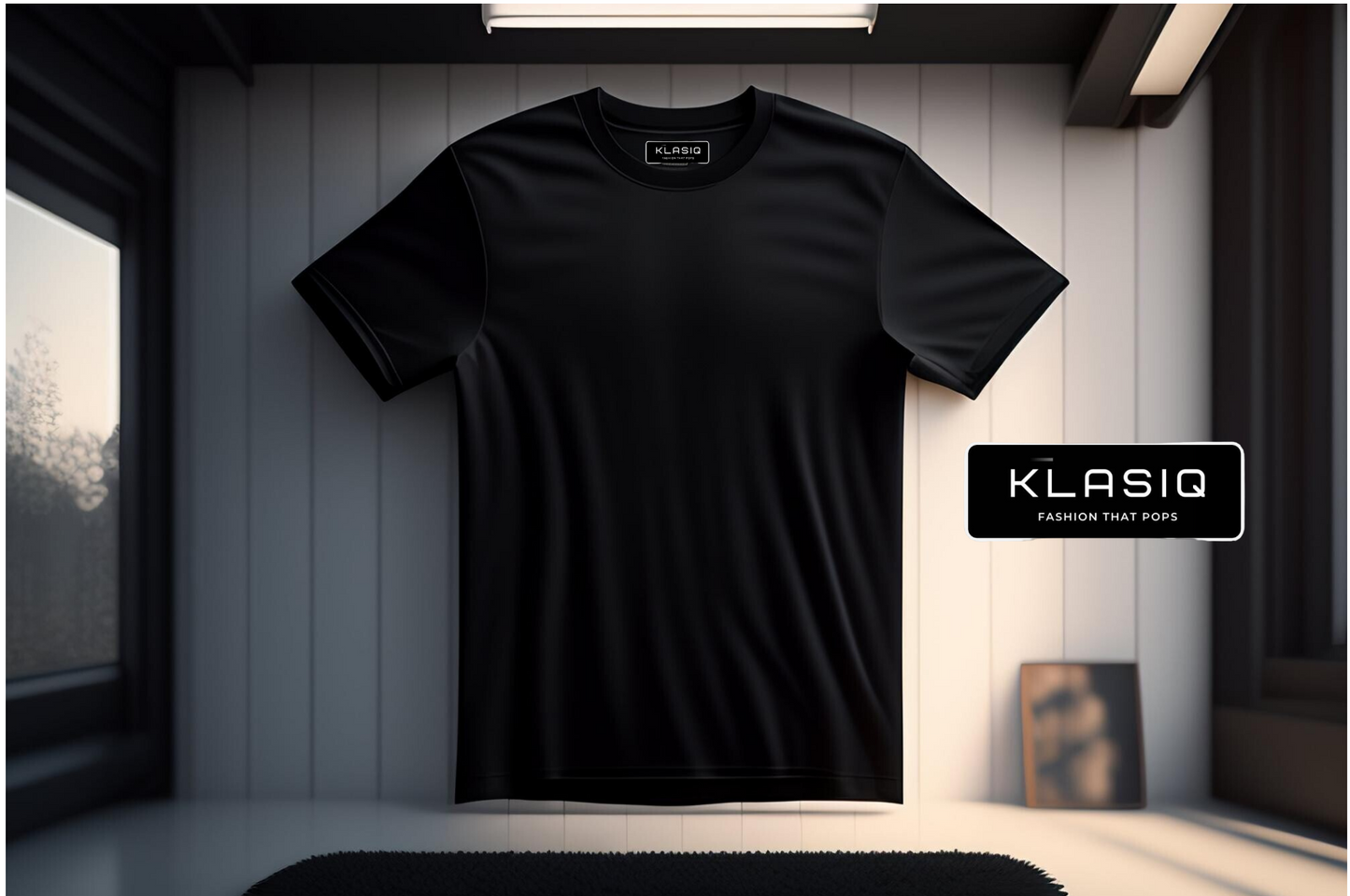 Solid Plain Men's Cotton T-Shirt Black