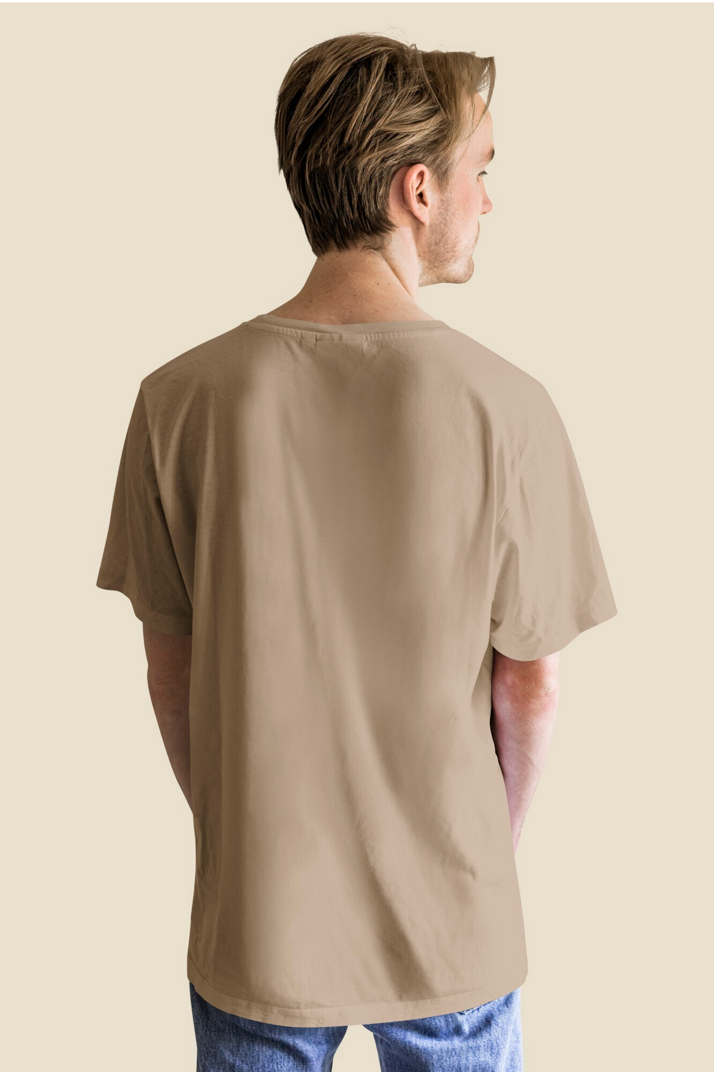 Oversized Men's Cotton T-Shirt Beige