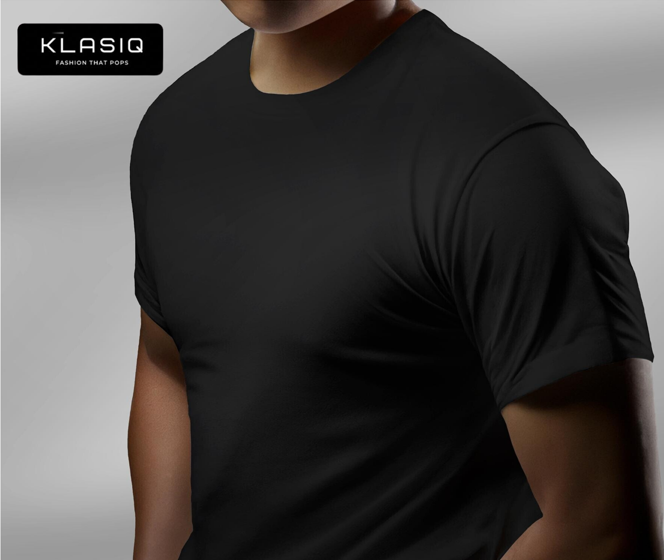 Solid Plain Men's Cotton T-Shirt Black