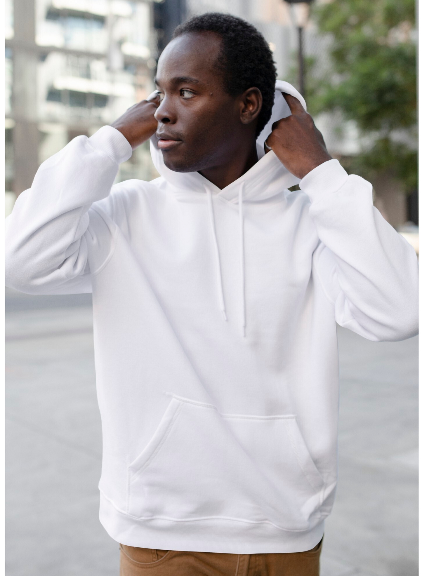 Solid Plain Hoodies White