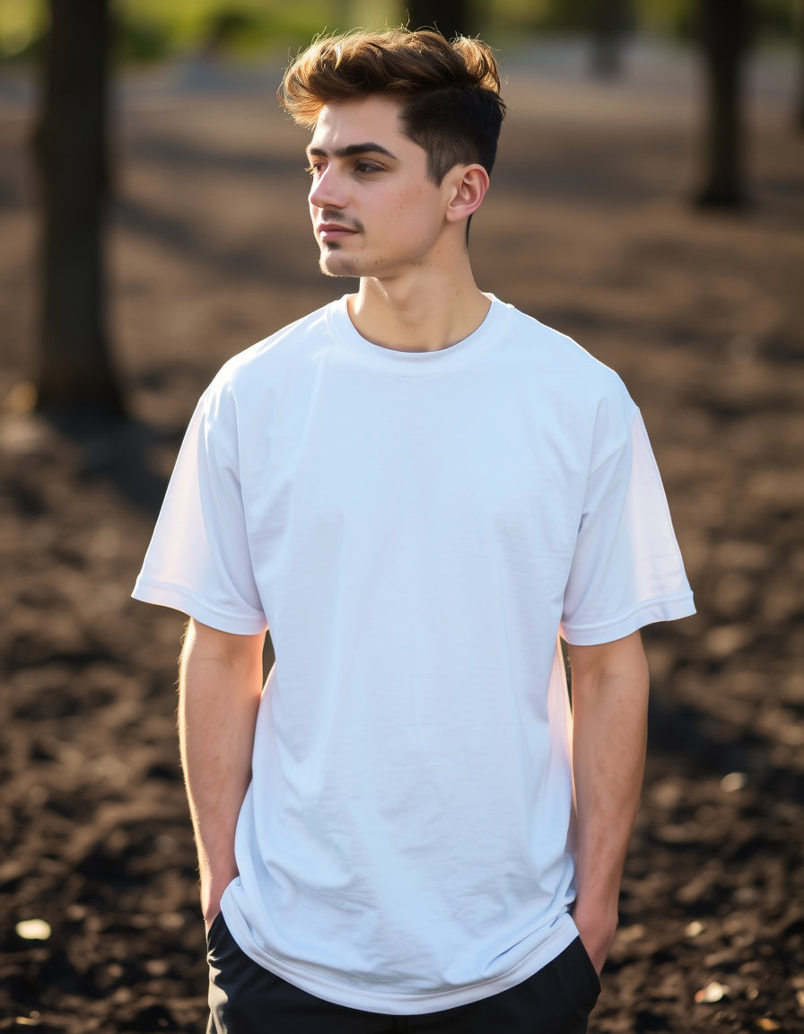 Oversized Men's Cotton T-Shirt White