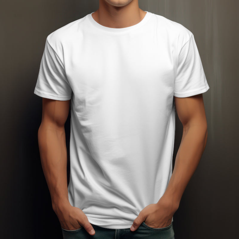 Solid Plain Men's Cotton T-Shirt White