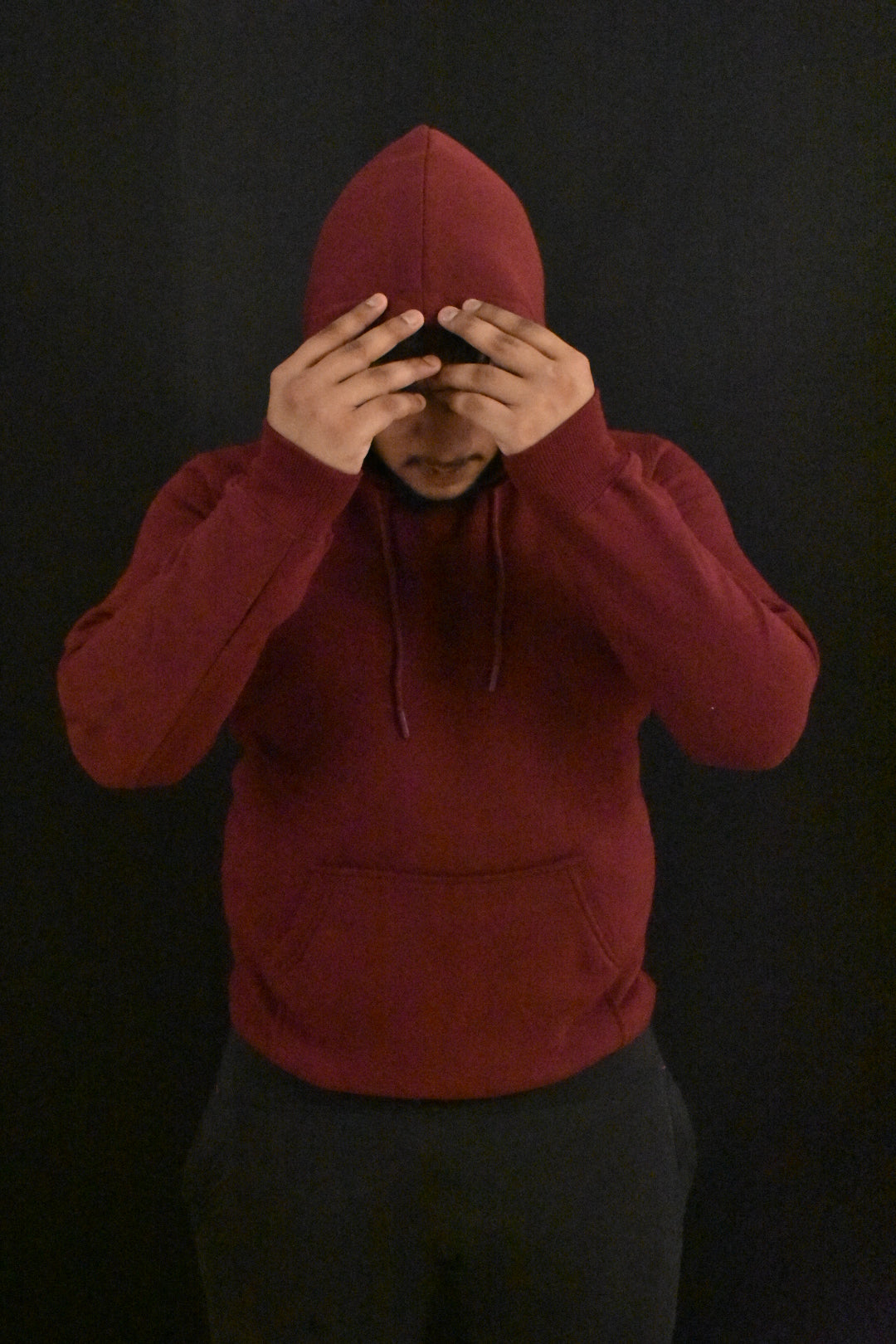 Solid Plain Hoodies Maroon