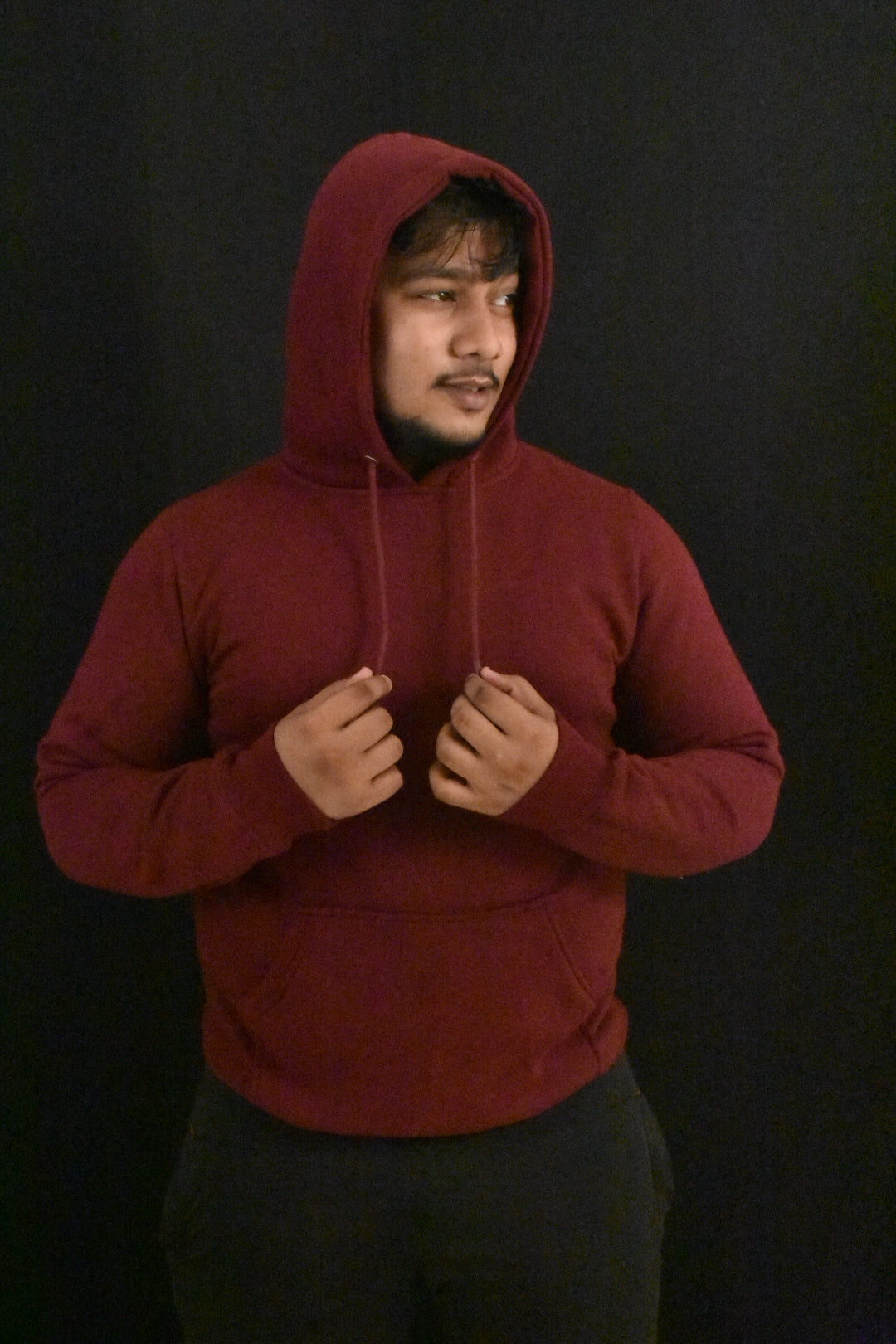 Solid Plain Hoodies Maroon