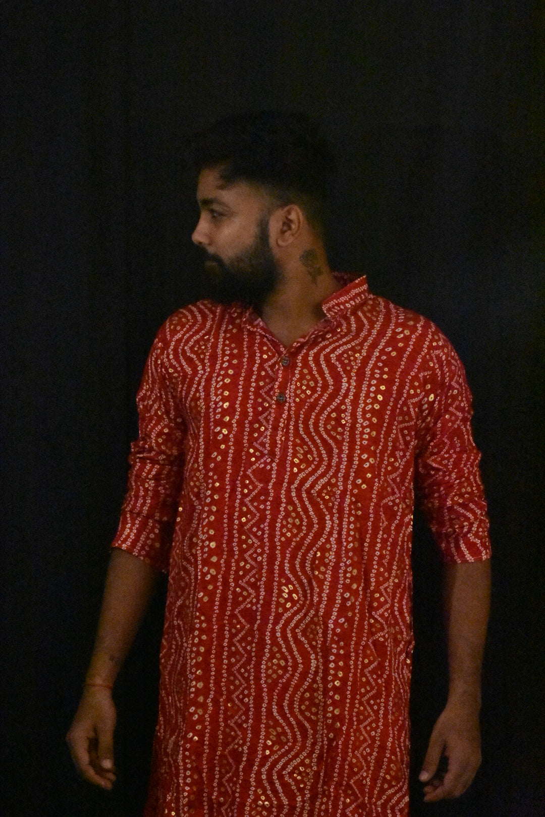 Chunari Print Rayon Kurta for Men With Pyjama