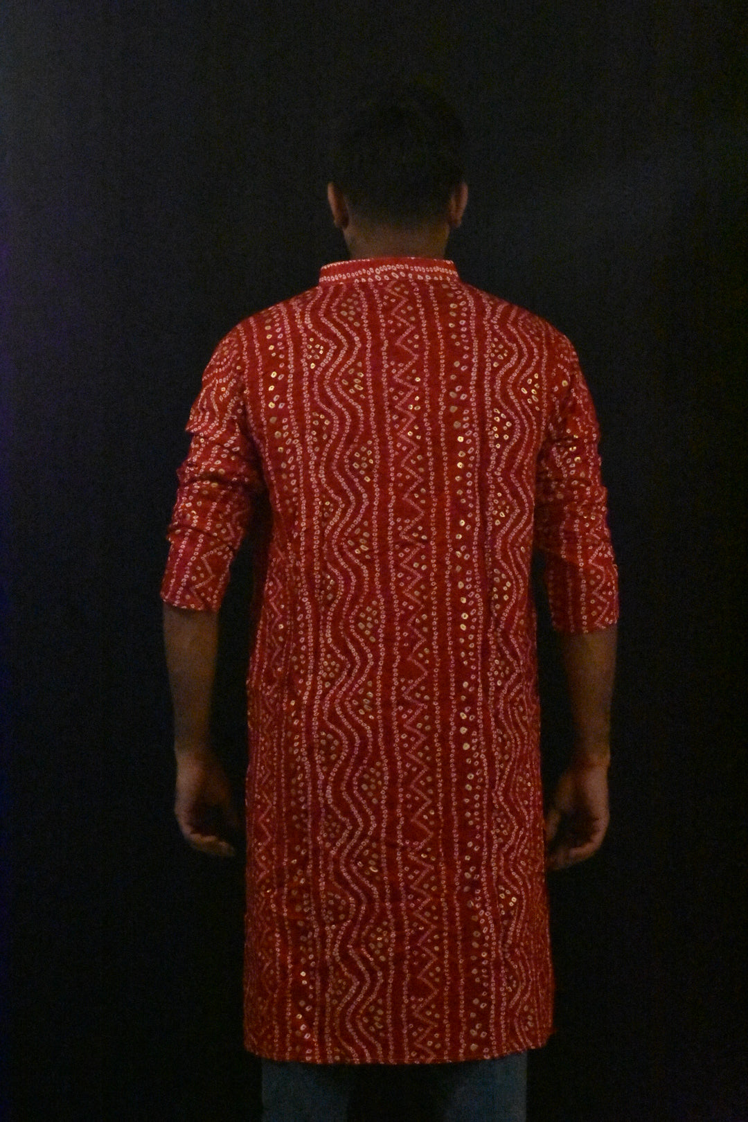 Chunari Print Rayon Kurta for Men With Pyjama