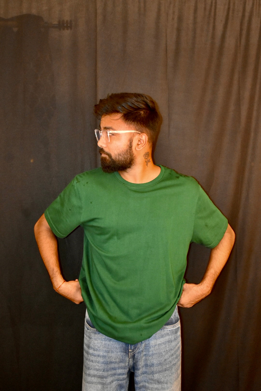 Oversized Men's Cotton T-Shirt Green