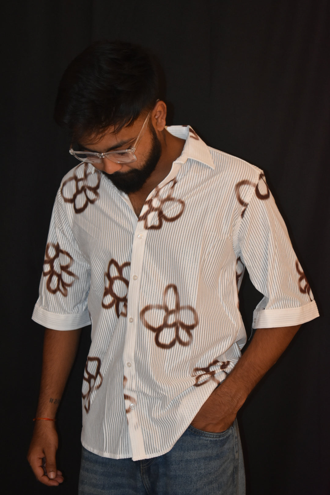 Printed Shirt with 3/4 Sleeves