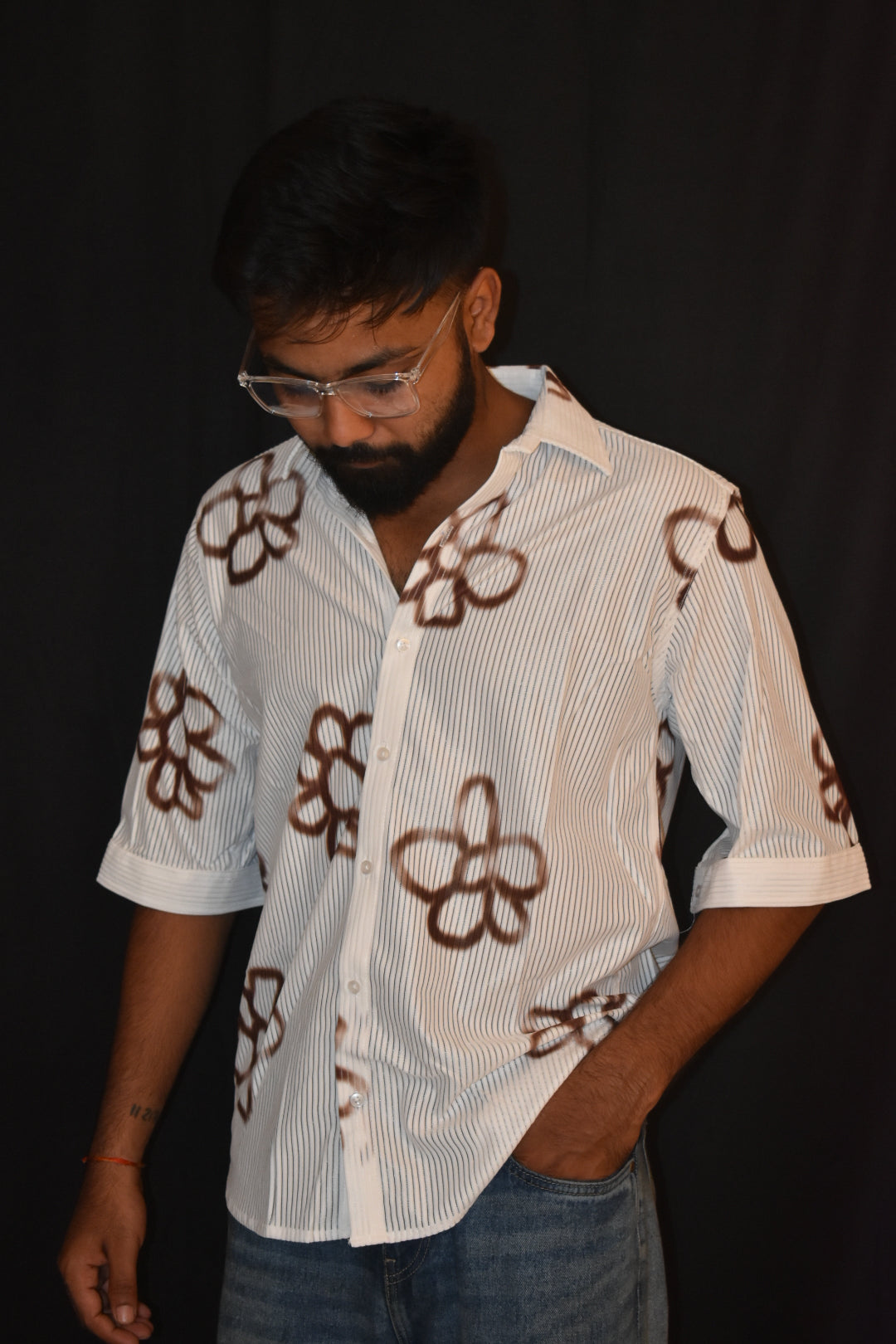 Printed Shirt with 3/4 Sleeves