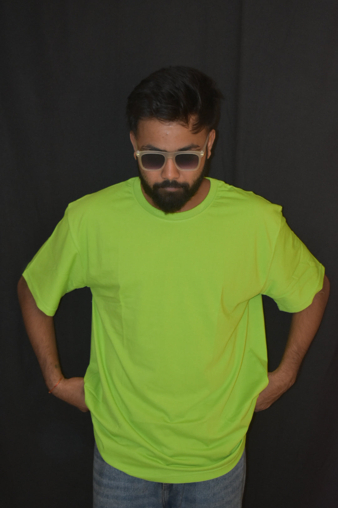 Oversized Men's Cotton T-Shirt Neon Green