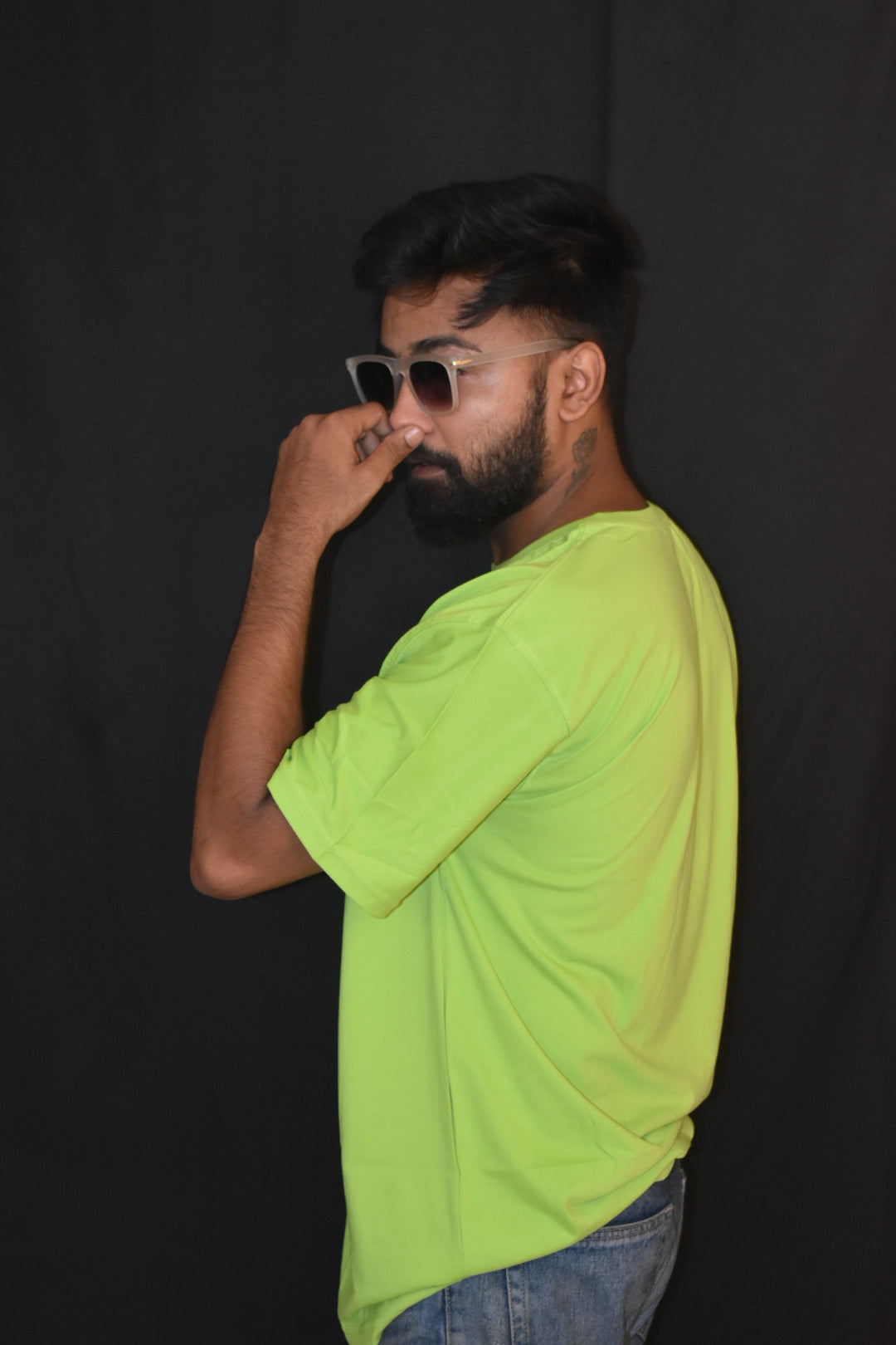 Oversized Men's Cotton T-Shirt Neon Green