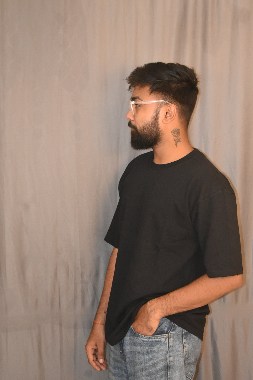 Oversized Men's Cotton T-Shirt Black