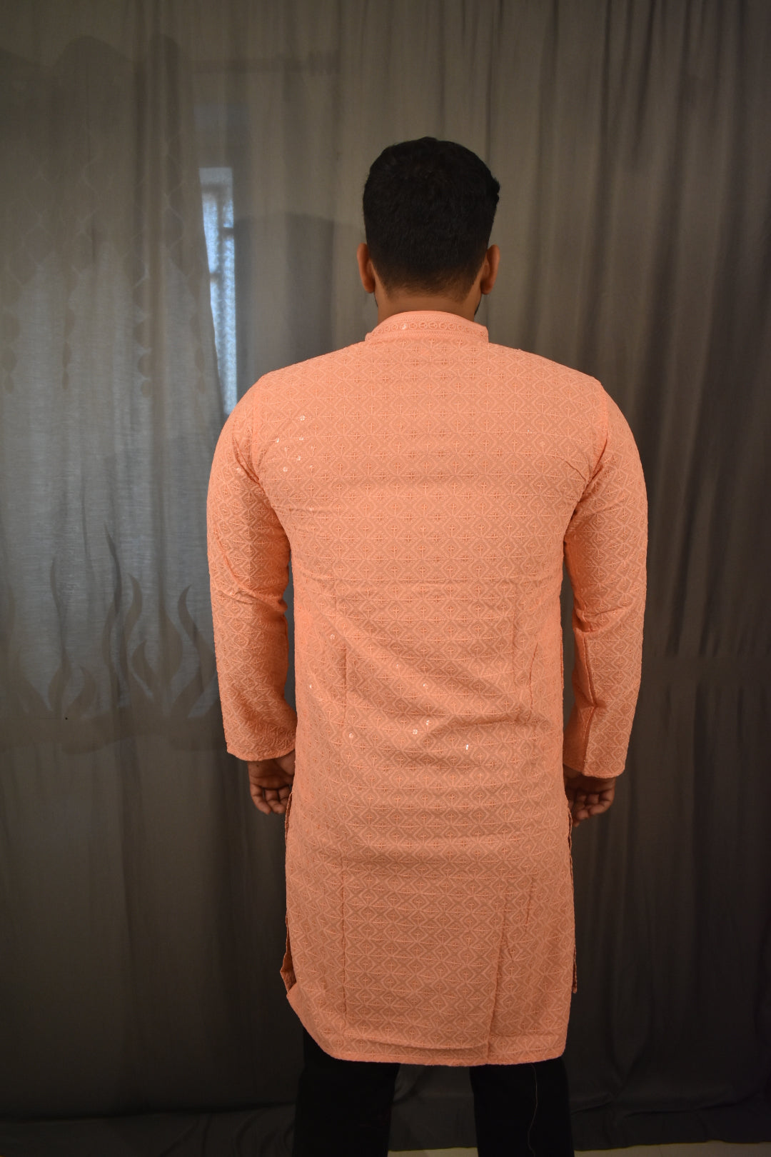 Heavy Rayon Lucknavi Kurta Premium Quality Peach