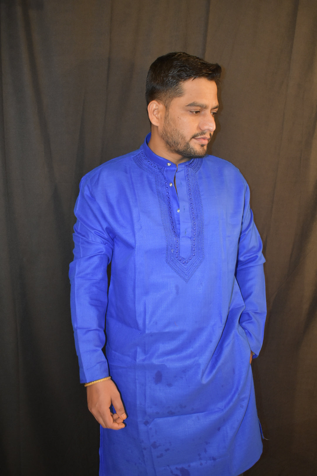 Pure Cotton Plain Premium Quality Kurta Royal Blue