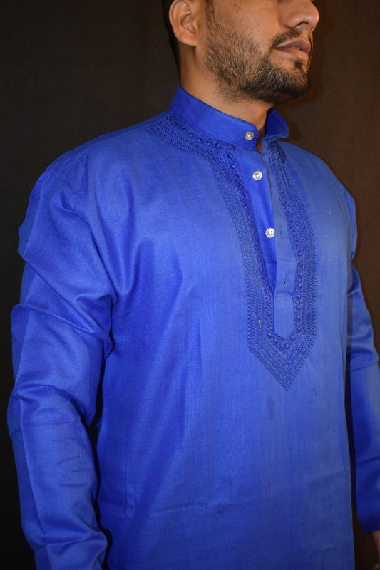 Pure Cotton Plain Premium Quality Kurta Royal Blue