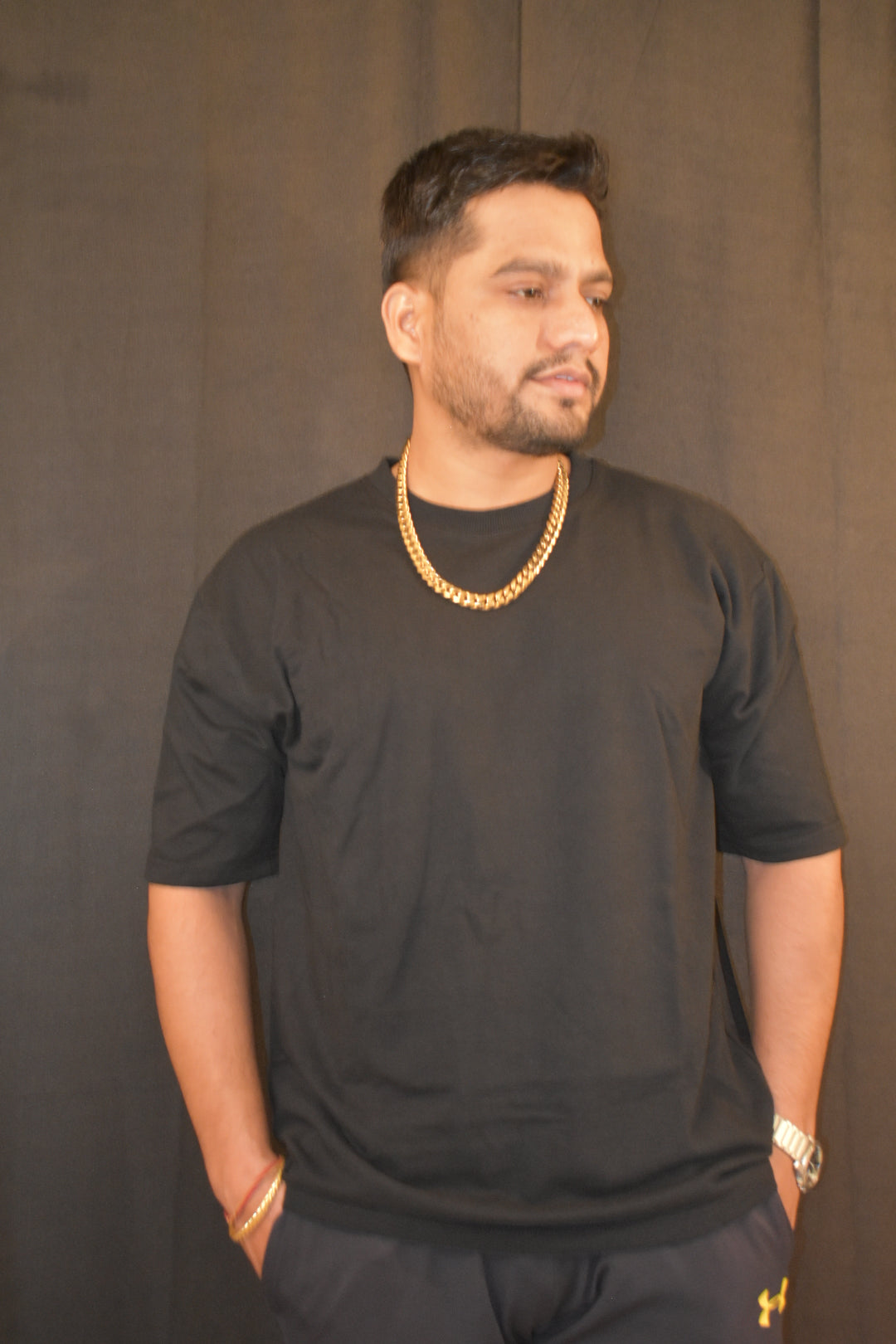 Oversized Men's Cotton T-Shirt Black