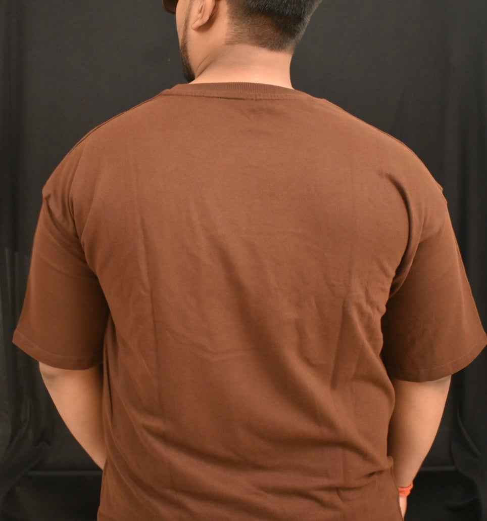 Oversized Men's Cotton T-Shirt Brown