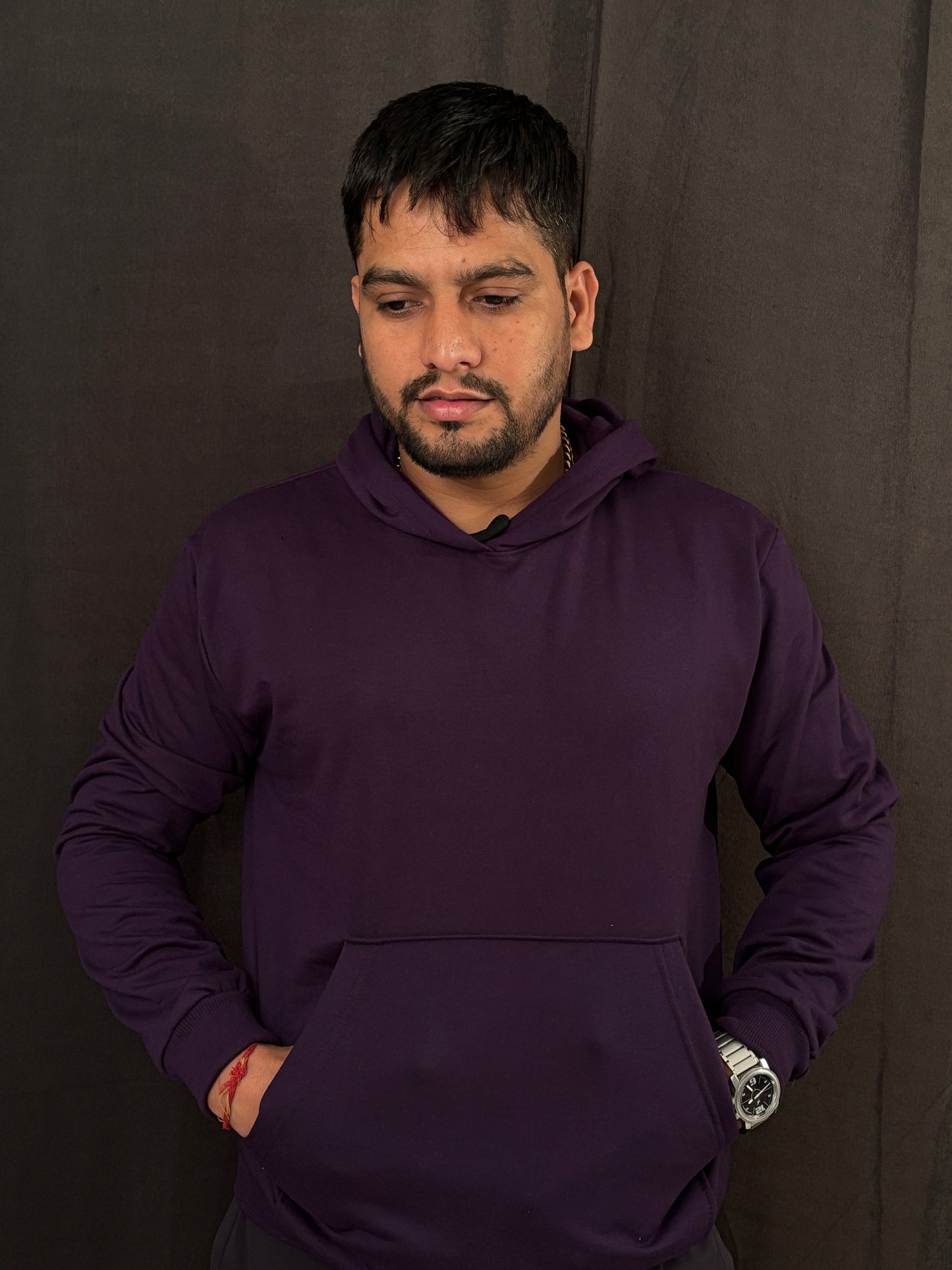 Solid Plain Hoodies Purple