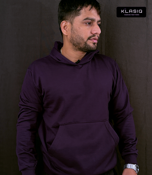 Solid Plain Hoodies Purple