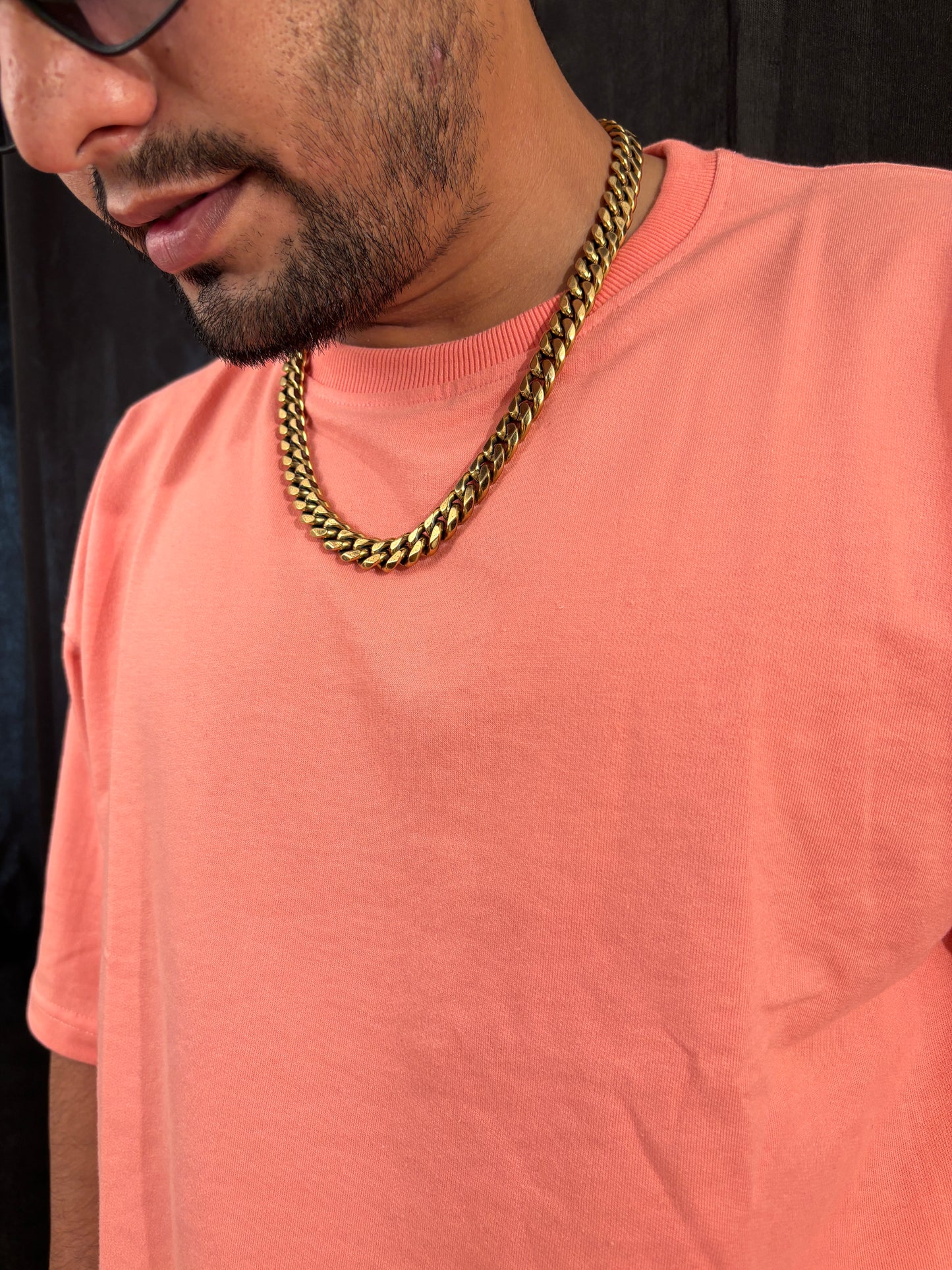 Oversized Men's Cotton T-Shirt Peach