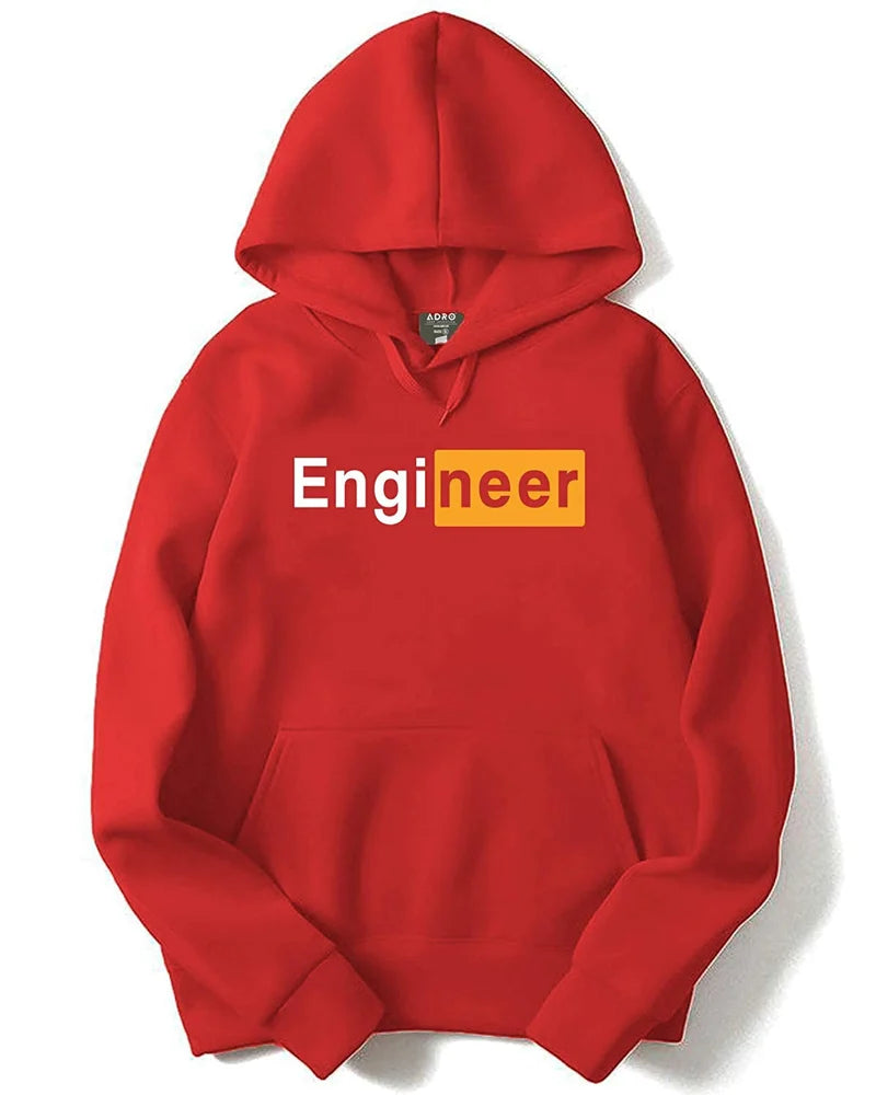 Engineer Printed Hoodies Red