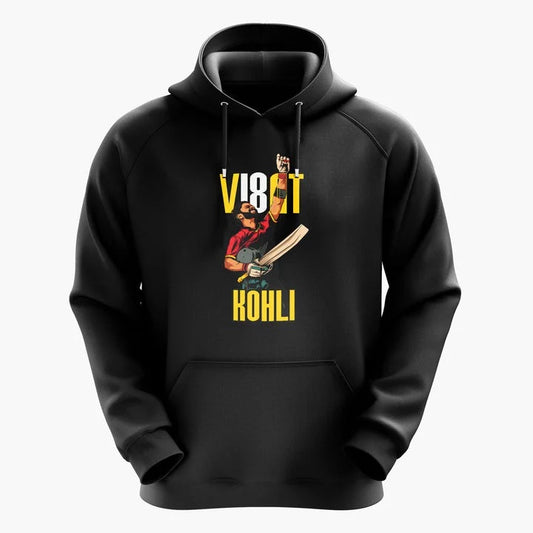 Black Virat Printed Hoodies