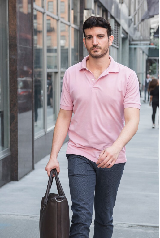 Regular Short Sleeve Polo T Shirt Peach