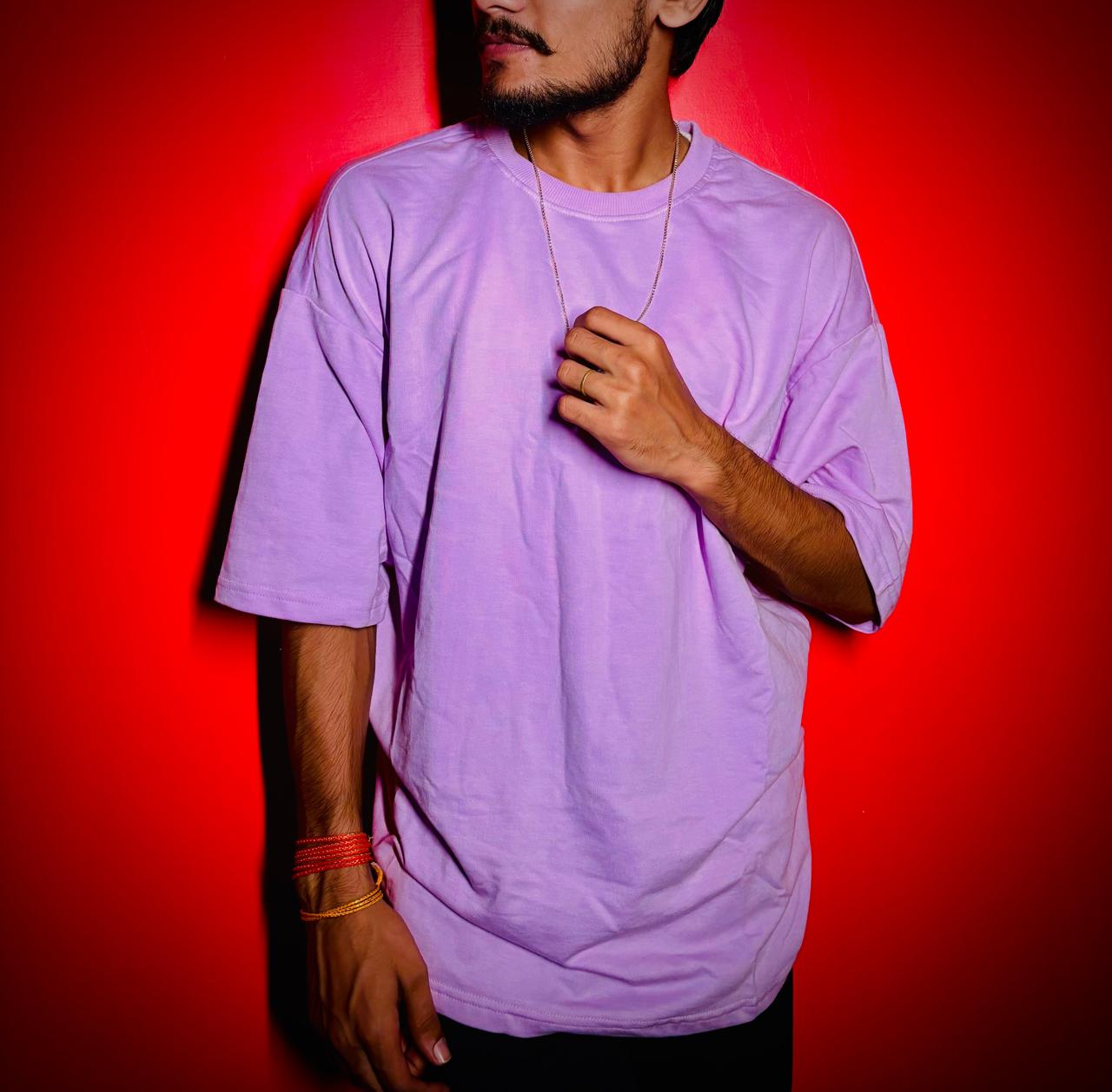 Oversized Men's Cotton T-Shirt Lavender