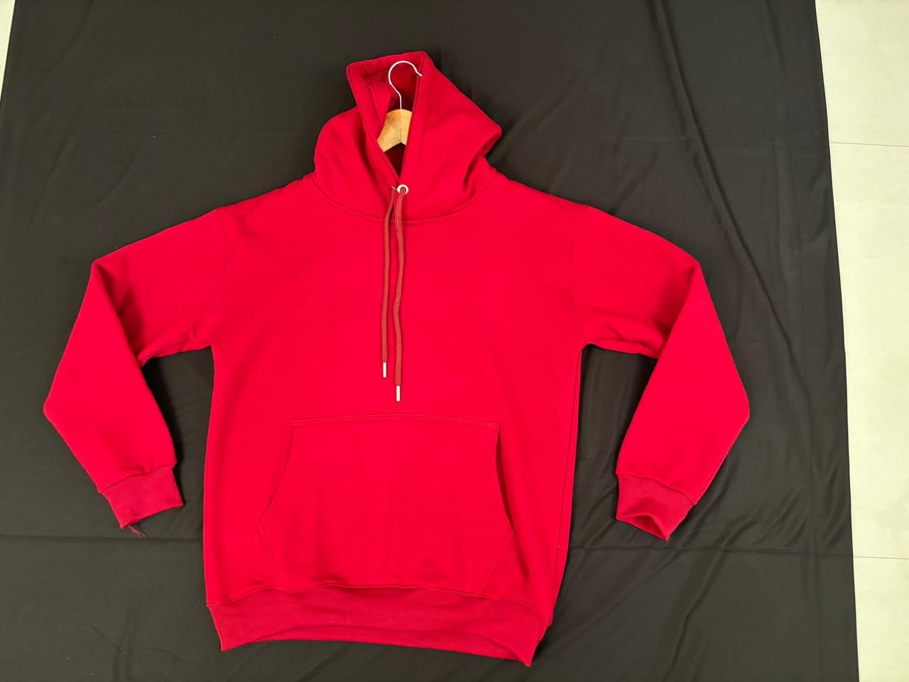 Solid Plain Hoodies Red