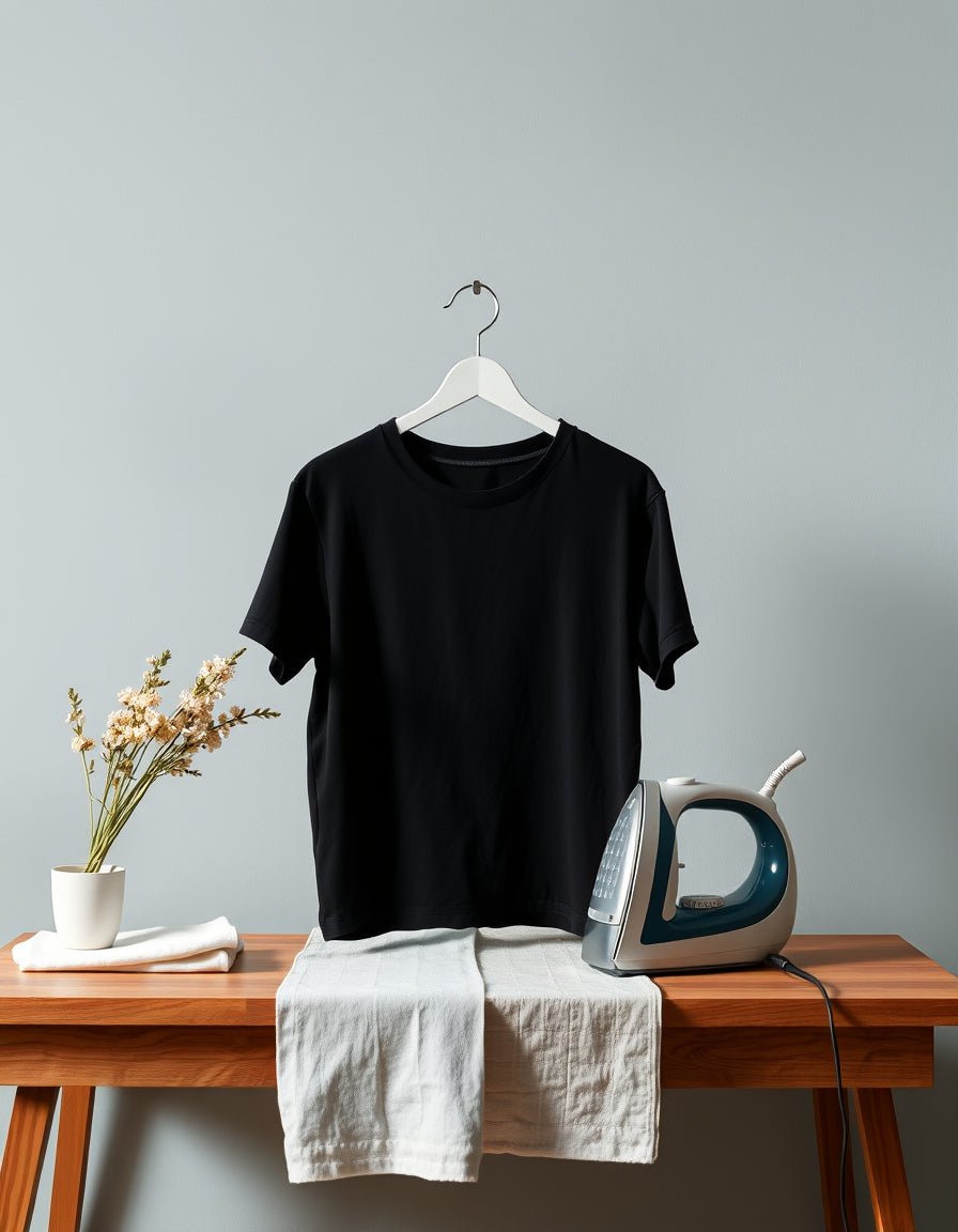 Solid Plain Men's Cotton T-Shirt Black