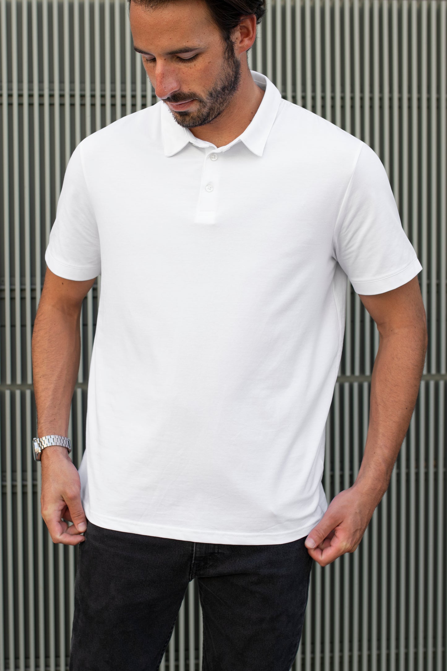 Regular Short Sleeve Polo T Shirt White