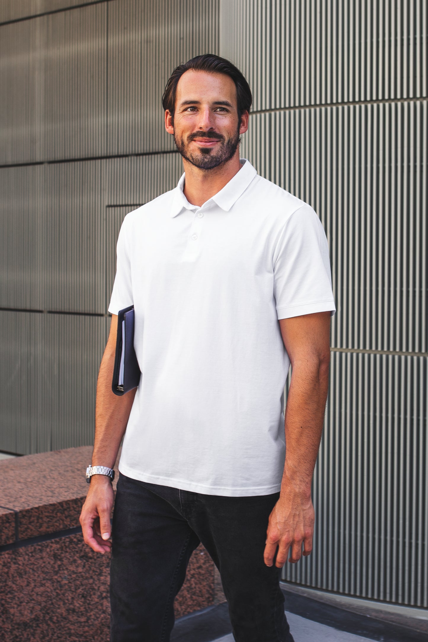 Regular Short Sleeve Polo T Shirt White